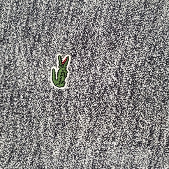 Lacoste Men Rugby Polo Shirt Medium Navy Blue Mouline Cotton Long Sleeve Preppy - Picture 4 of 13